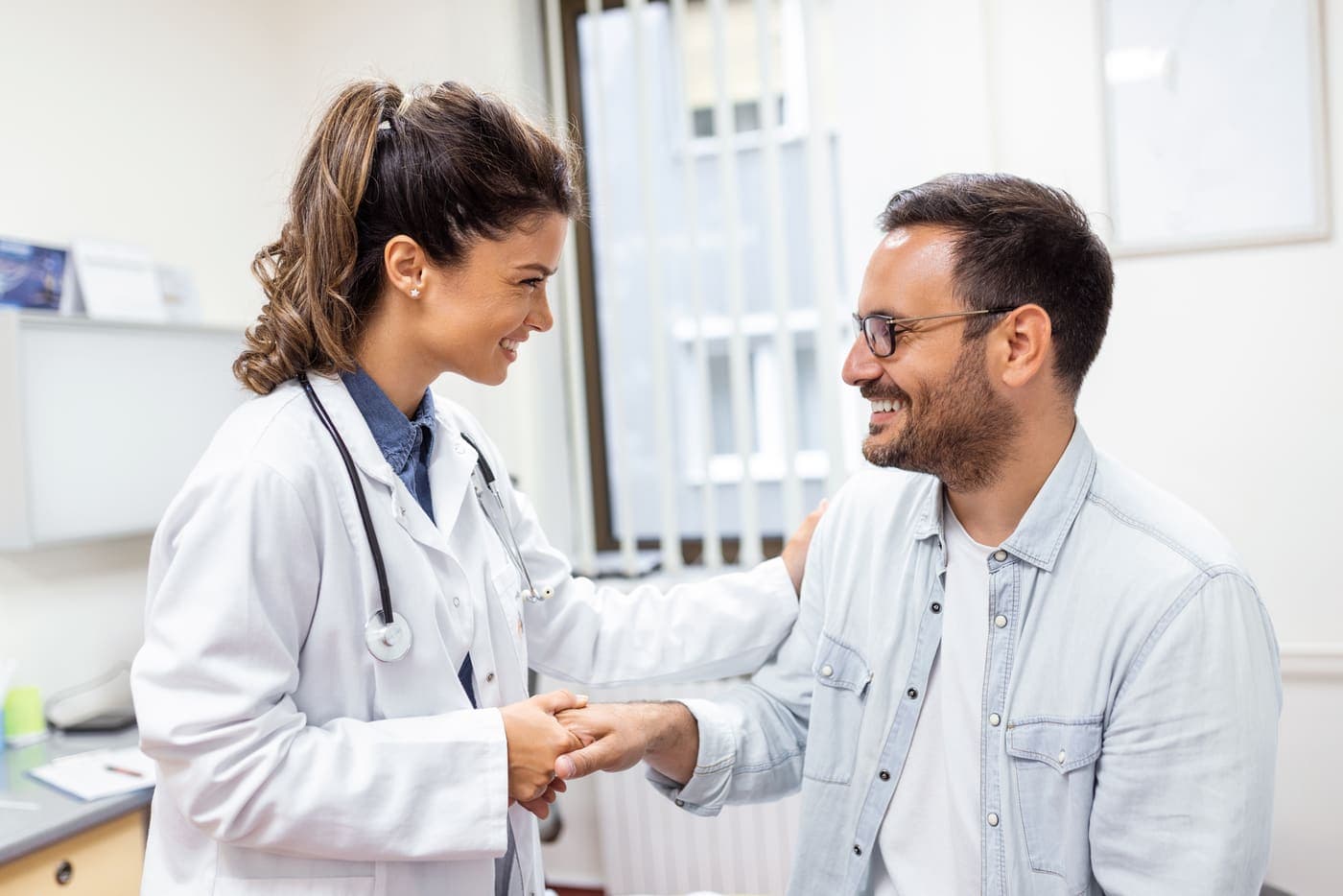 Provider and patient consultation representing client-focused billing support